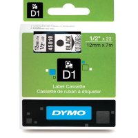 Dymo tape 12mm sort p gennemsigtig  til 26511